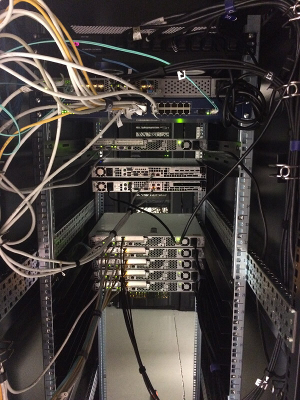 The back of the server rack