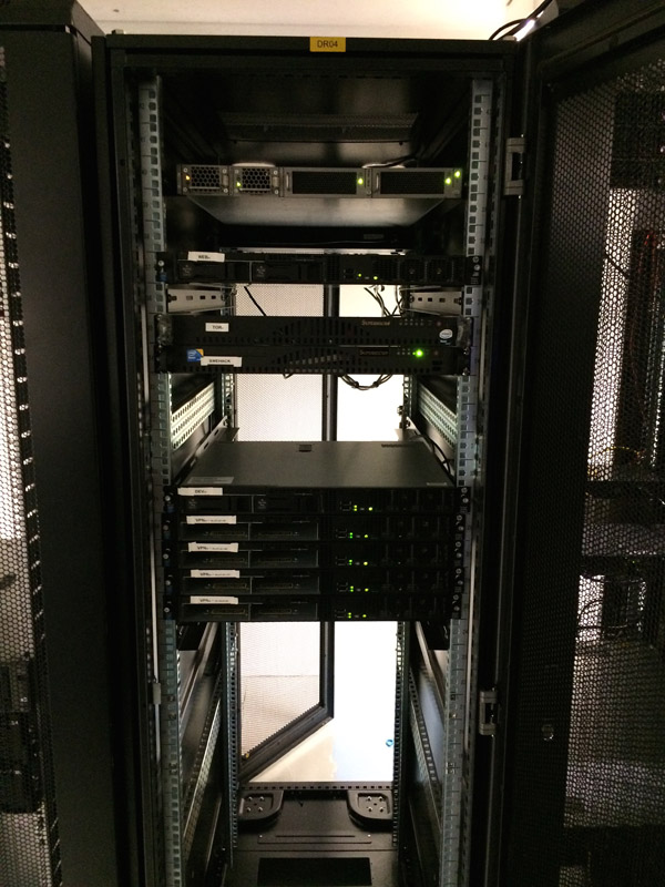 The front of the server rack in Stockholm